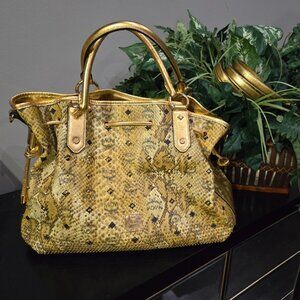 EUC Authentic MCM Snake Print Satchel RARE